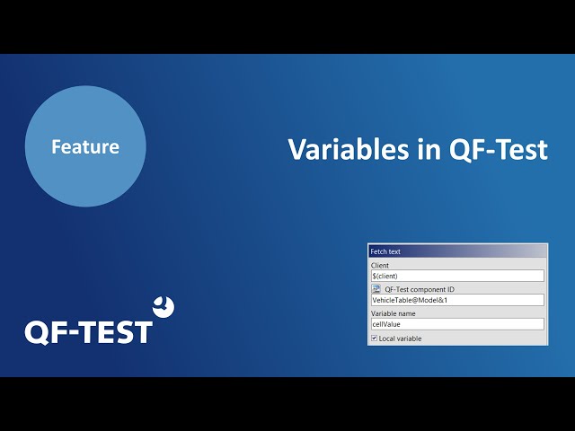 Variables in QF-Test | GUI Test Tool for Java, Web, Android and Windows