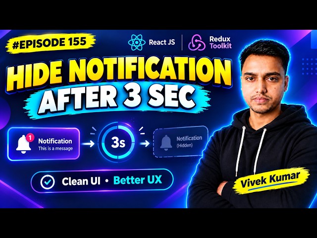 #155 Hide Notification After 3 Sec | Redux Toolkit | React Redux