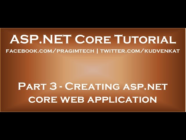 Creating asp net core web application