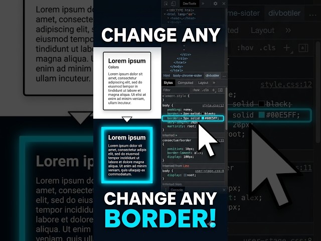 Change Any Website Border With CSS 🔥 #shorts