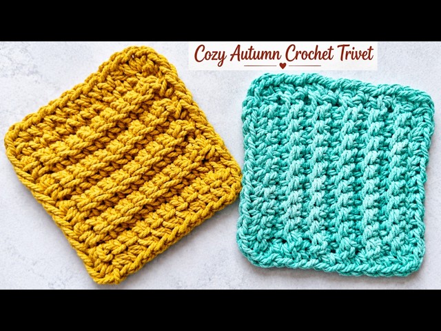 Cozy Autumn Crochet Trivet in Cotton Macrame Cord