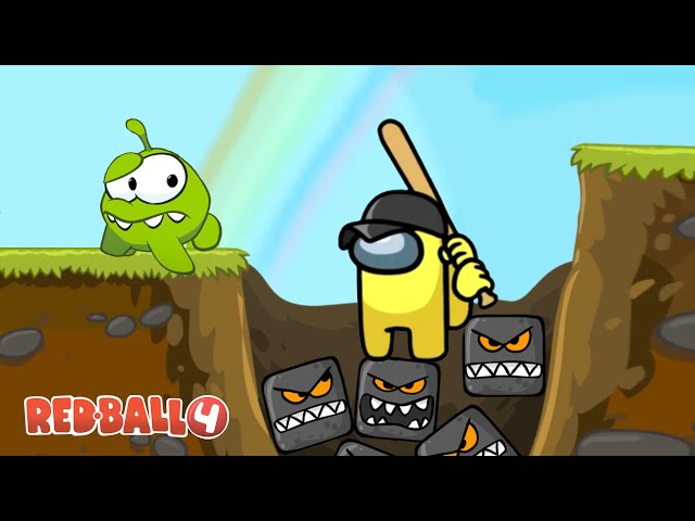 Red Ball 4 Animation | Om Nom In Red Ball 4 World  Vs Among Us Ep 1