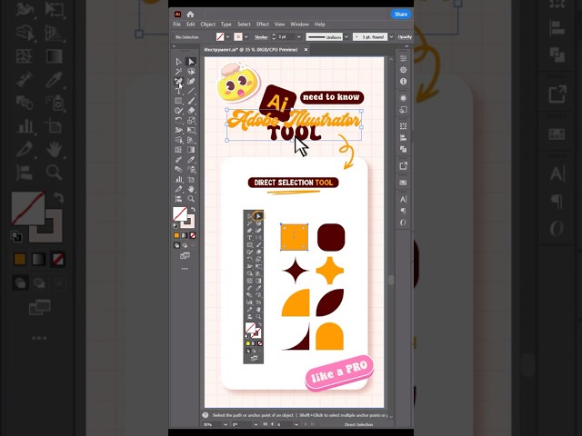 Direct Selection Tool | Adobe Illustrator. Need to Know! #graphicdesign #adobeillustrator