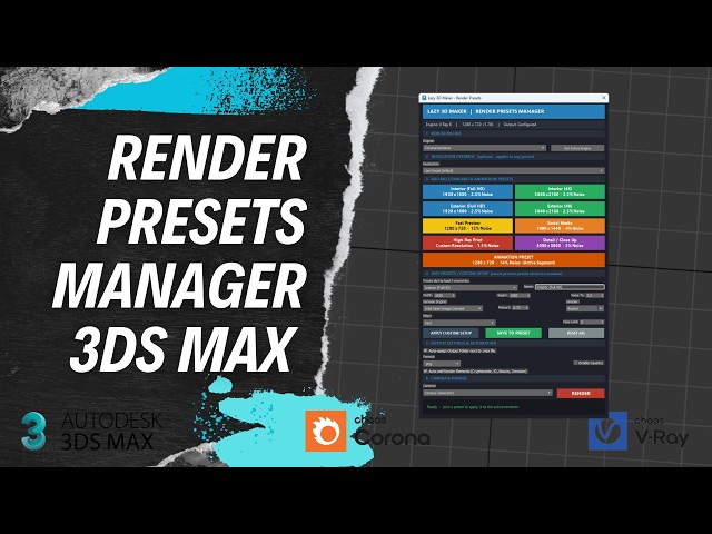 How to Use and Install Render Preset Manager Script in 3ds Max.