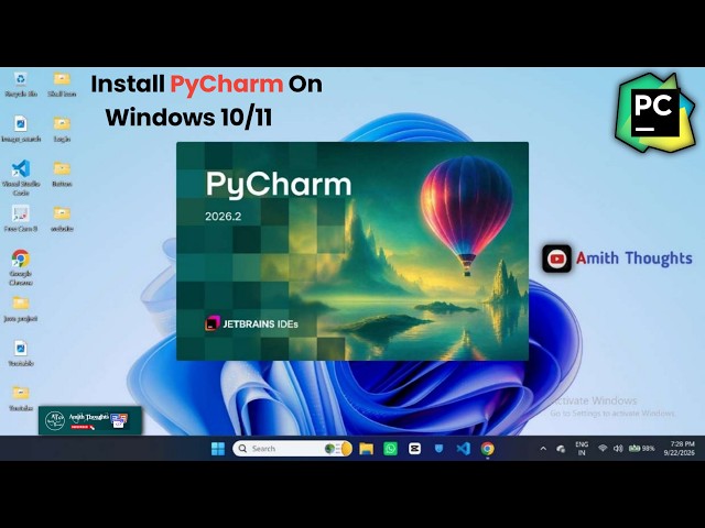 How to Install PyCharm 2026.2.3 on Windows 10/11 | Step-by-Step Guide 💻 | Amith Thoughts | 👍🖇️✅🔗