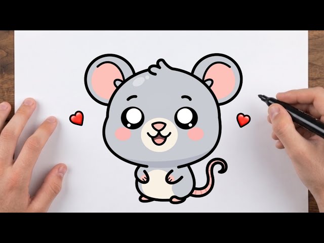 How to Draw a Cute Mouse | Easy Step by step drawing for kids 