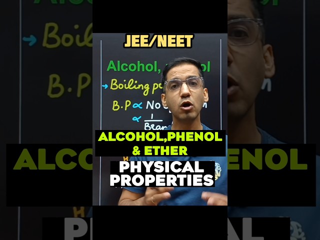 Physical Properties of Alcohols, Phenols & Ethers – Class 12 Chemistry 🧪 #jeemains #neet