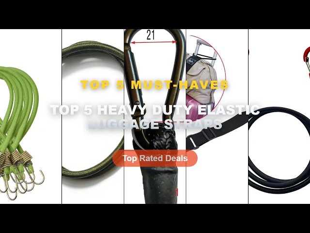 Top 5 Best Top 5 Heavy Duty Elastic Luggage Straps (Must Have!) - Heavy Duty Bungee Cord Elastic Tie