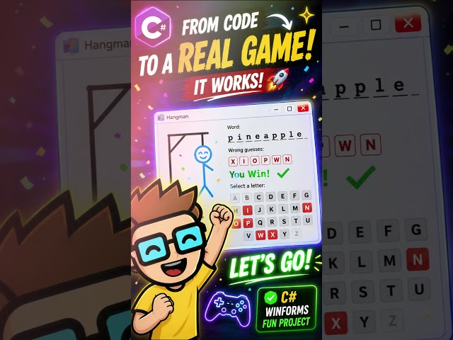 Can You Build This Hangman Game in C#? 🎮 | Full Tutorial #Shorts