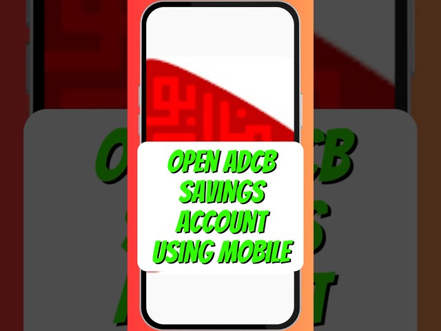 How to open ADCB Zero Balace Account using mobile! #shorts