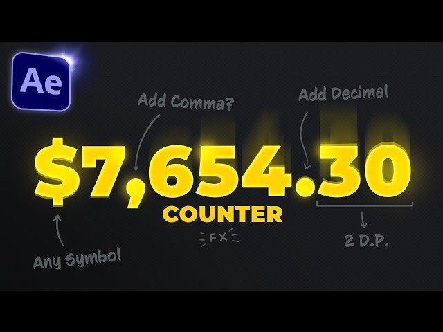 Animate Numbers in After Effects - How to add commas, decimals & symbols