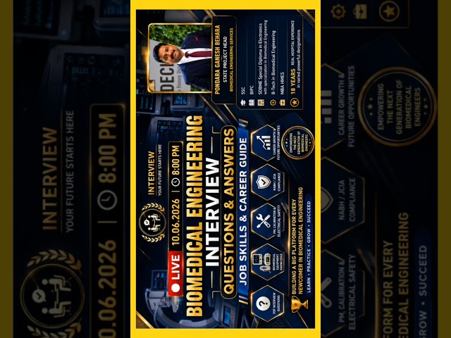 Every one engage with my live sessions here Biomedical engineering interview questions and answers