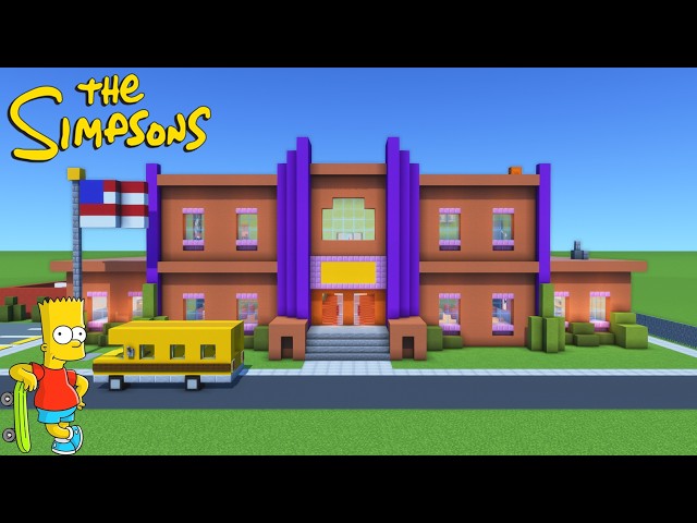 How to Build the Springfield Elementary School from "The Simpsons" in Minecraft | Full Tutorial