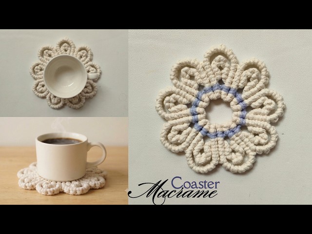 How to Make Macrame Flower Coaster | Macrame Coaster Tutorial