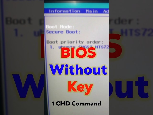 Without Any Key! Open BIOS Using CMD 🤯 #shorts #windows #shortfeed #viruls #windows11 #tech