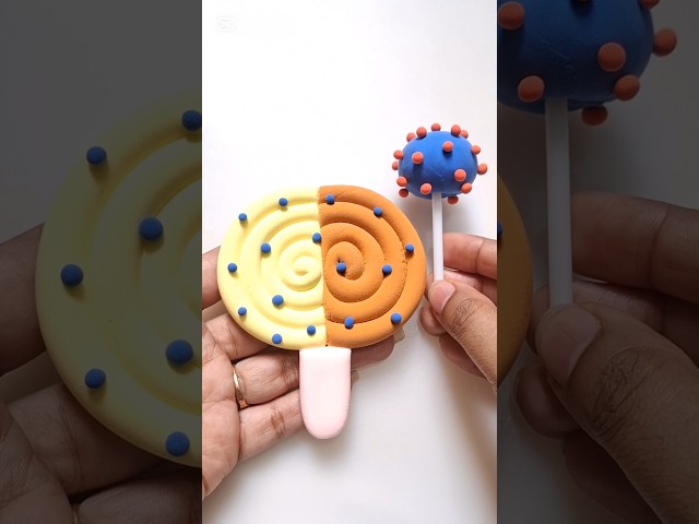 DIY idea 💞 how to make easily candy 🍬🍭 with super clay #candy #clay #funny #music #trend #viral