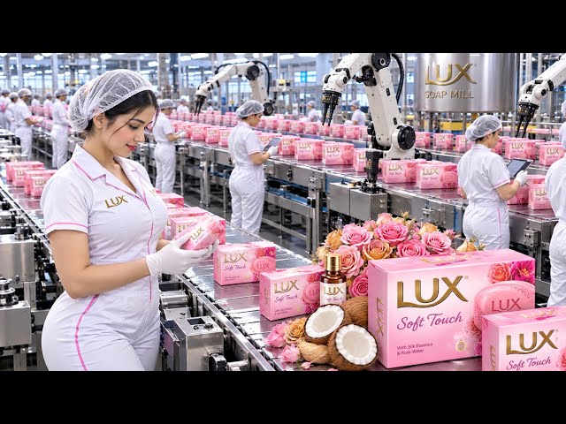 How Coconuts Become Millions of Pink Soaps! 🥥🧼 (Satisfying Factory ASMR)
