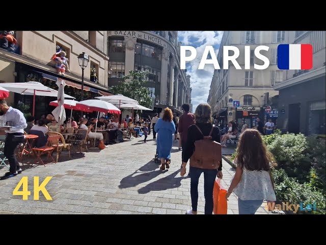 Paris, France - walking tour in the Marais district during a sunny day  - Paris 4K