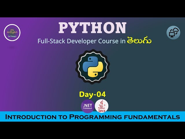 Day04 | Learn Python Programming in Telugu | Full Python Course | Step by Step 2025
