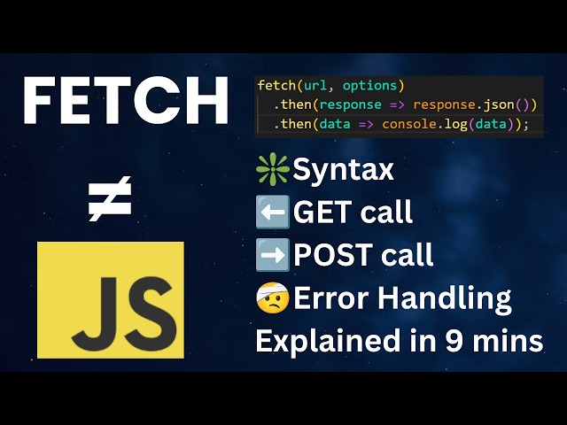 Master Fetch API in 9 Minutes (GET, POST & Error Handling) #fetch #api #javascriptinterview 🐕🦴