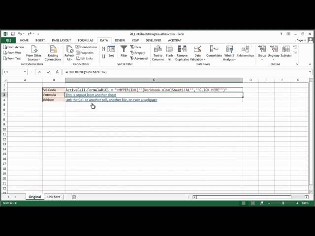 How to Link Sheets Using Visual Basic in Excel : MS Excel Tips