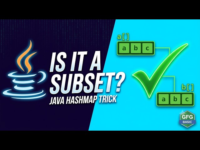 Array Subset Problem Explained | GeeksforGeeks Basic Problem Solved in Java