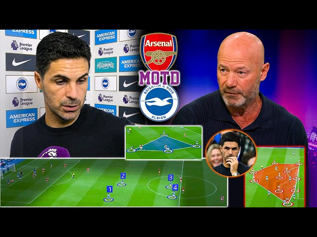 Alan Shearer Reacts to Arteta’s Anger! MOTD Brighton vs Arsenal 3-0 – Gunners Suffer First Defeat 🔥