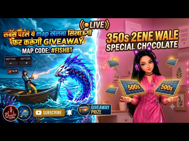 PEHLE FISHING MAP SIKHO 🎣 FIR 500s SOLAR PANEL GIVEAWAY! 🎁 Map Code: #FISHBT | Queen Neha Live