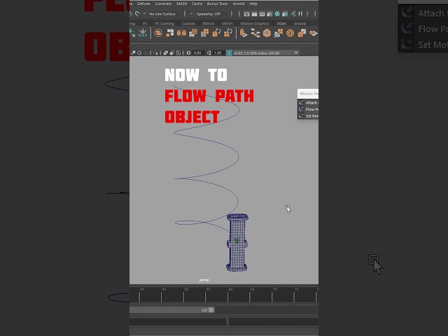 Attach Geometry on Path in Maya 🔥 | Easy Motion Setup #Shorts