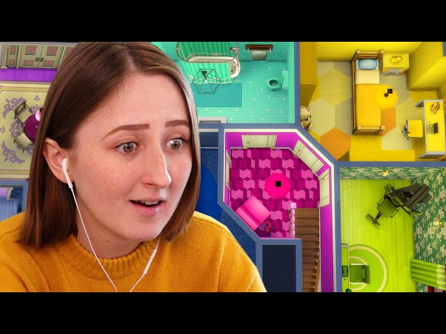 Building in The Sims 4 but each room is a different color