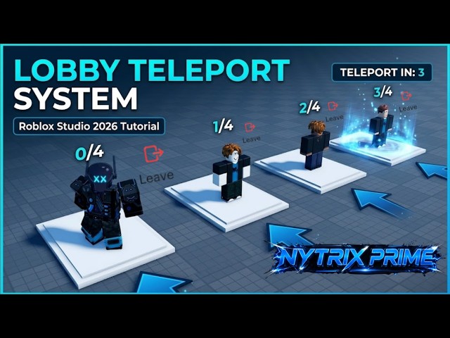 How To Make a Lobby Teleport Queue System in Roblox Studio | Player Matchmaking & Teleport System