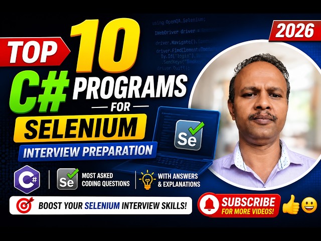 Top 10 C# Programs for Selenium Interview Preparation 2026