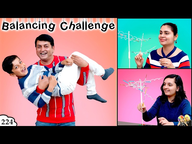 BALANCING CHALLENGE | Ep 224 | Family comedy family challenge | Suspend Game | Aayu and Pihu Show