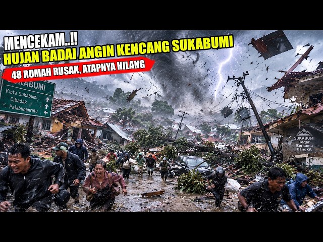 FULL VIDEO..!!! THE MOMENT A TORNADO HIT SUKABUMI | 48 RESIDENTIAL HOMES DAMAGED
