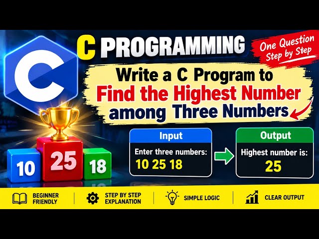 Write a C Program to Find the Highest Number Among Three Numbers | C Programming