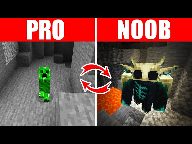 Minecraft NOOB vs. PRO: SWAPPED CAVE SURVIVAL in Minecraft (Compilation)
