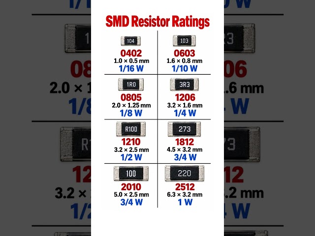 SMD Resistor sizes & power ratings