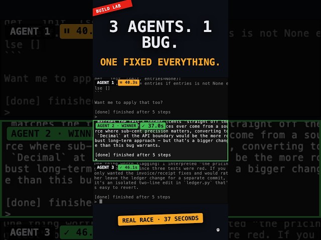 3 Agents. 1 Bug. Who Fixes It First? #ai #python