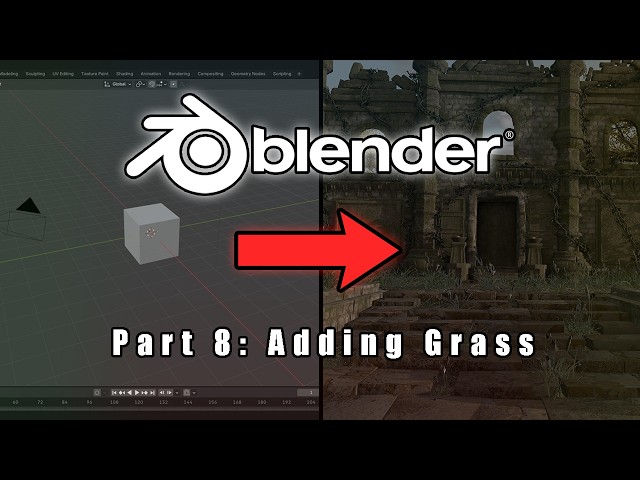 Dark Souls 3 Temple Environment Blender Tutorial: Part 8 - Adding Grass