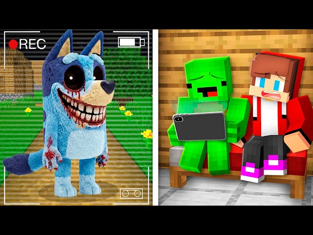 How Mikey and JJ get A Bluey.exe on Hidden Cameras in Minecraft ?! - Maizen