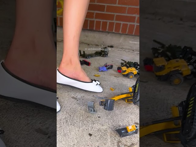 Ballerina flats meet a toy excavator — who wins?