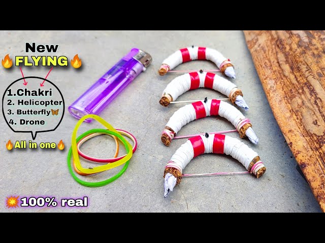 😲New🔥Flying🔥Diwali chakri/ground spinner | How to make helicopter/butterfly/drone crackers | 2025