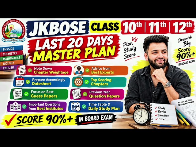 JKBOSE 10th, 11th & 12th Guess Papers 2026 | Board Preparation | Most Important Questions|Score 90%+