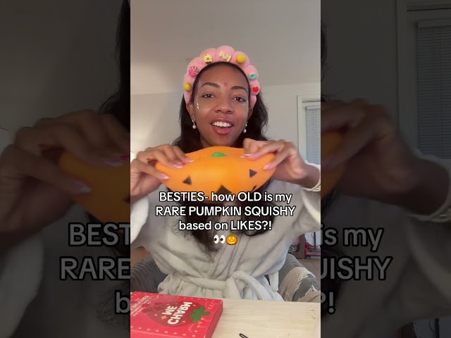 HOW OLD IS MY RARE PUMPKIN SQUISHY?!👀🎃 #freepreppyclip #grwm #skincare #squishy #trend