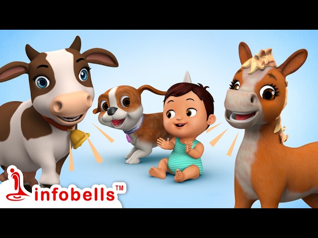 Animal Sounds Song 🐶🐱 | മൃഗങ്ങളുടെ ശബ്ദങ്ങൾ | Malayalam Rhymes for Kids | Infobells #animalsounds