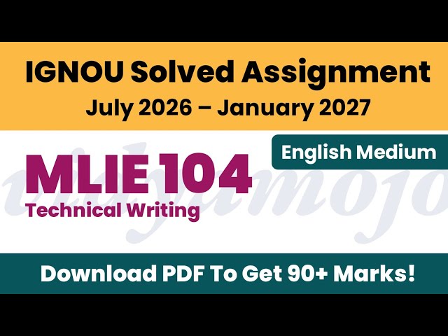 IGNOU MLIE 104 Solved Assignment 2026-27 English Medium PDF Download | MLIS