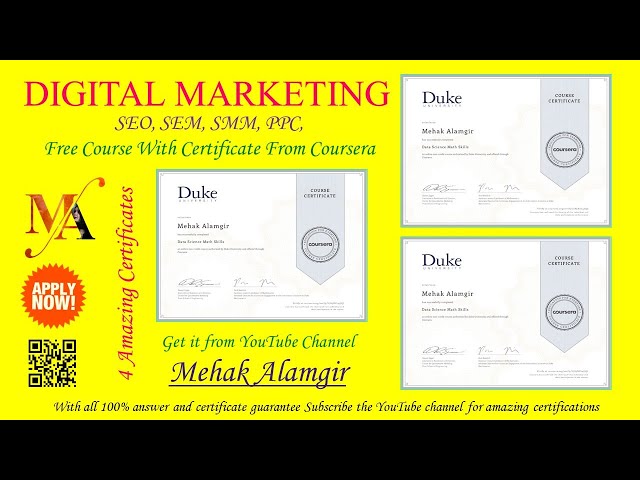 Free Coursera Certificate | Digital Marketing Free Courses