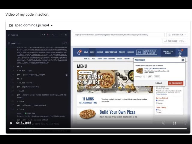 QA End-to-End Testing of Domino's Pizza Website with Cypress