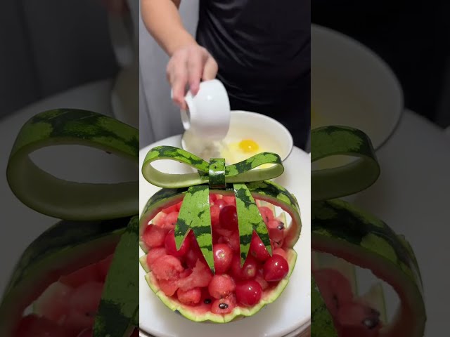 Art of fruit cutting | Watermelon basket |#shorts #shortsfeed#food #How to make a Watermelon Basket#