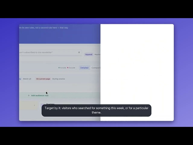 Show visitors what they searched for — Personyze tutorial